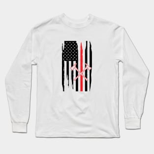 Firefighter in American Flag Long Sleeve T-Shirt